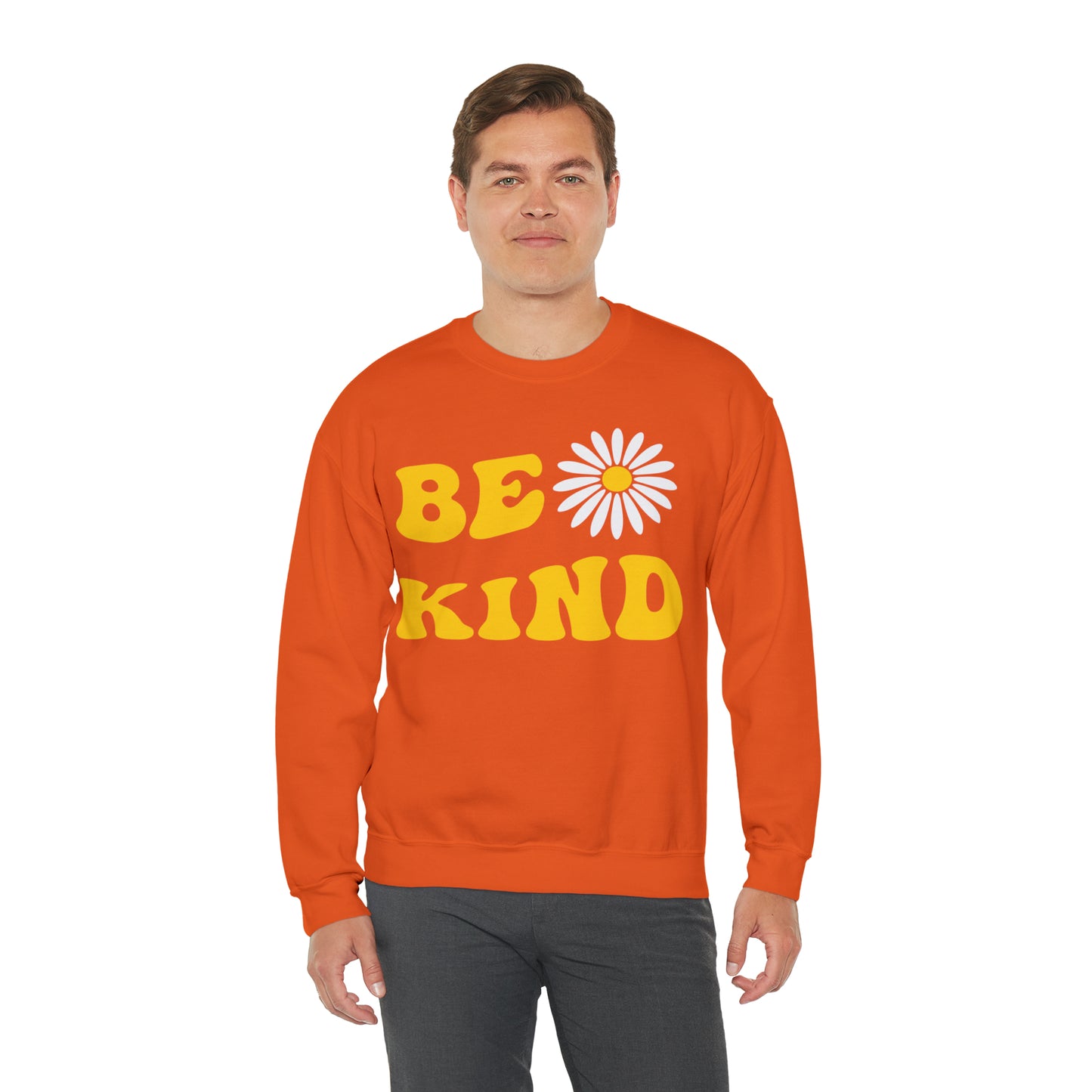 Be Kind Yellow Sunflower Unisex Heavy Blend™ Crewneck Sweatshirt