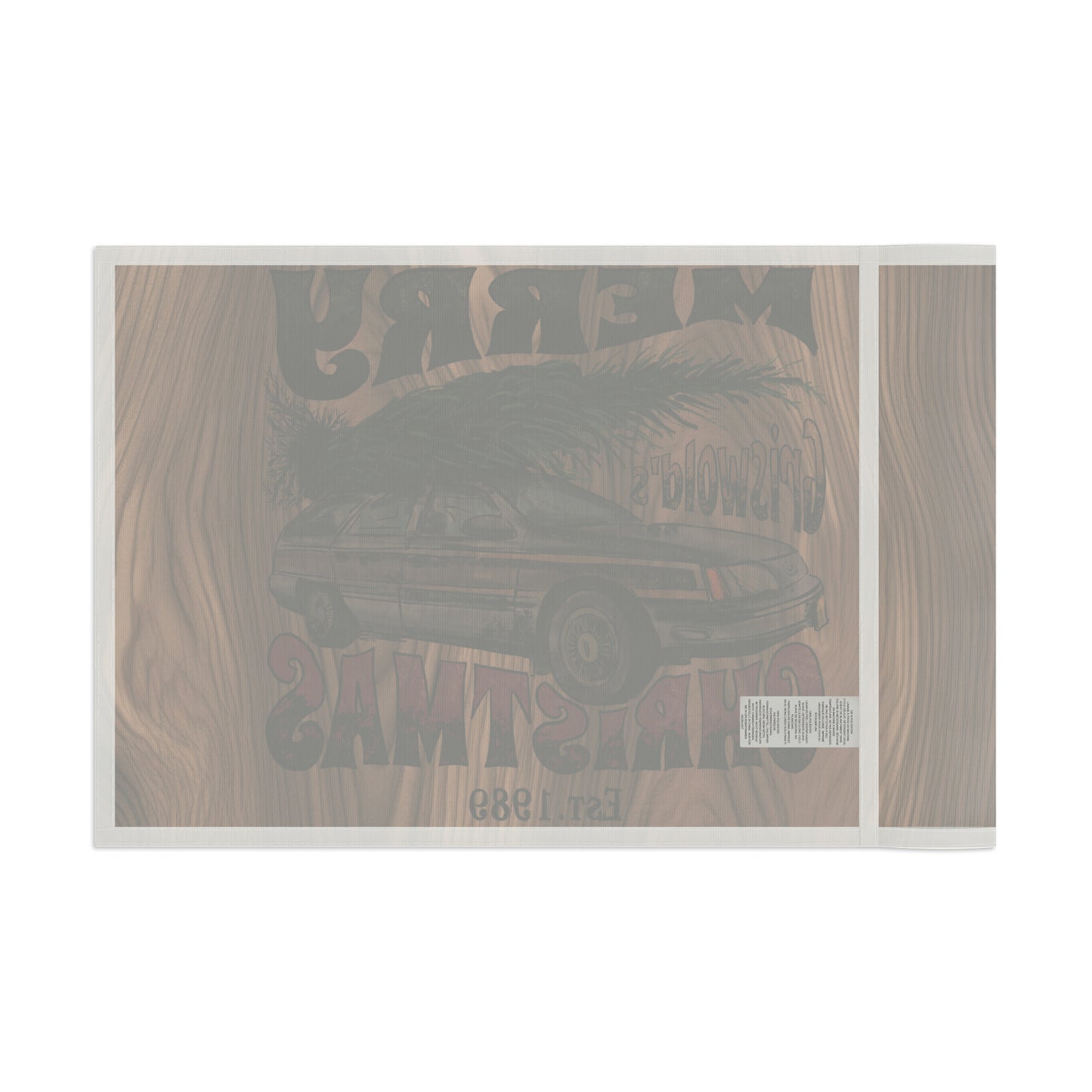 Distressed Merry Griswold's Christmas Tree Station Wagon Holiday Wooden Print Flag