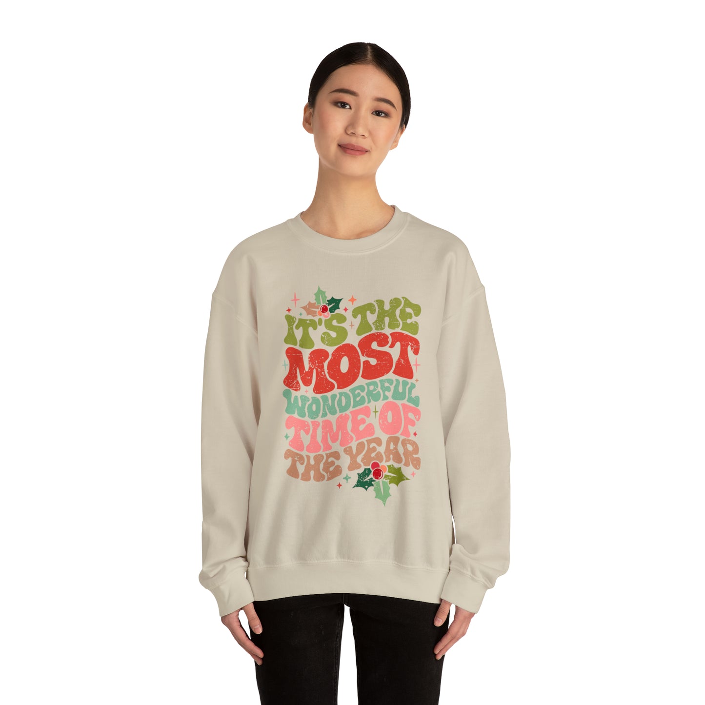 Retro It's the Most Wonderful Time of the Year Unisex Heavy Blend™ Crewneck Sweatshirt