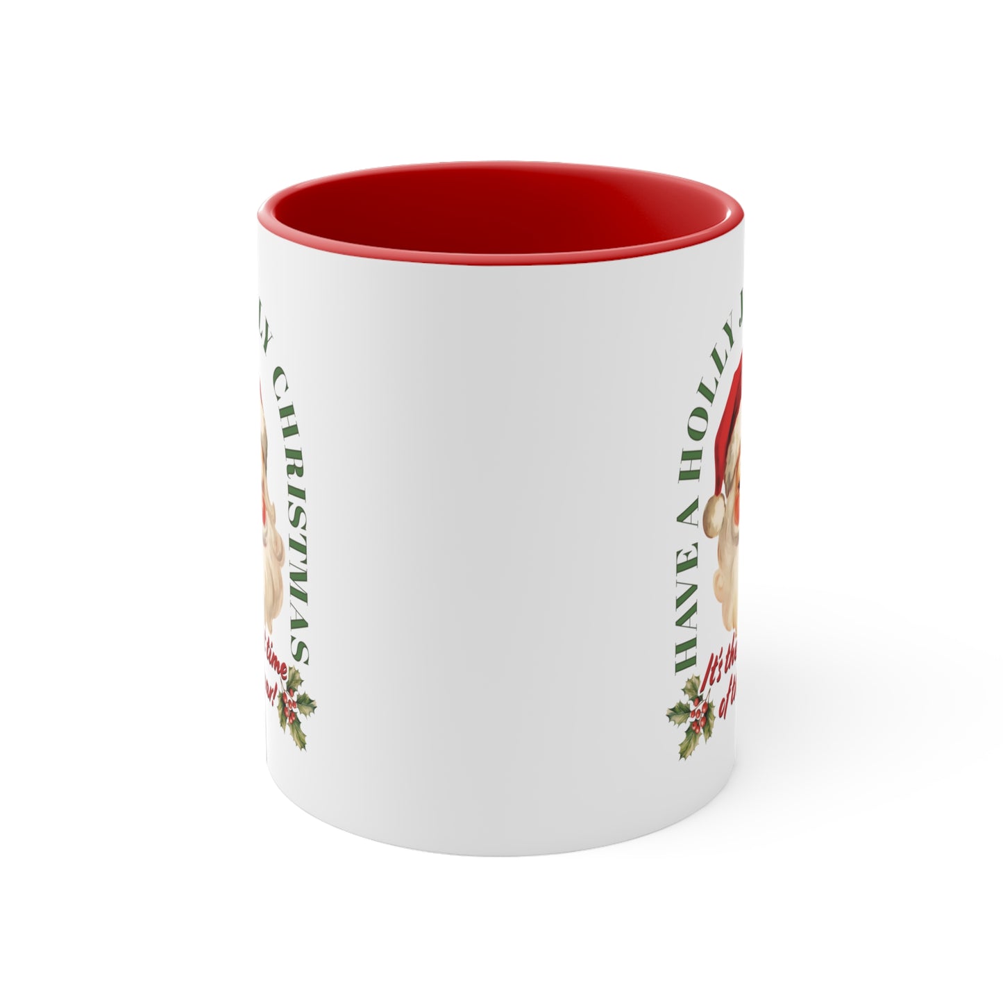 Have Holly Jolly Christmas Arched Classic Santa Accent Coffee Mug, 11oz