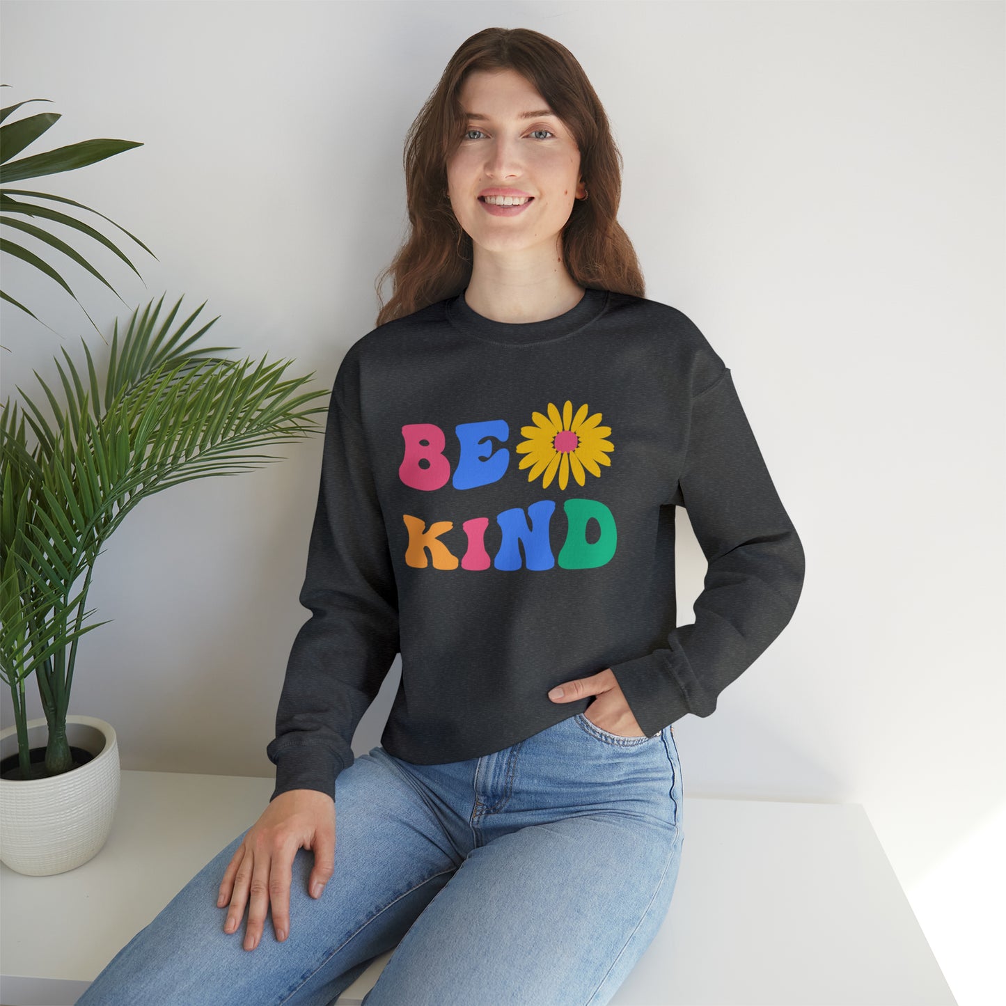 Be Kind Retro Warm Colored Unisex Heavy Blend™ Crewneck Sweatshirt