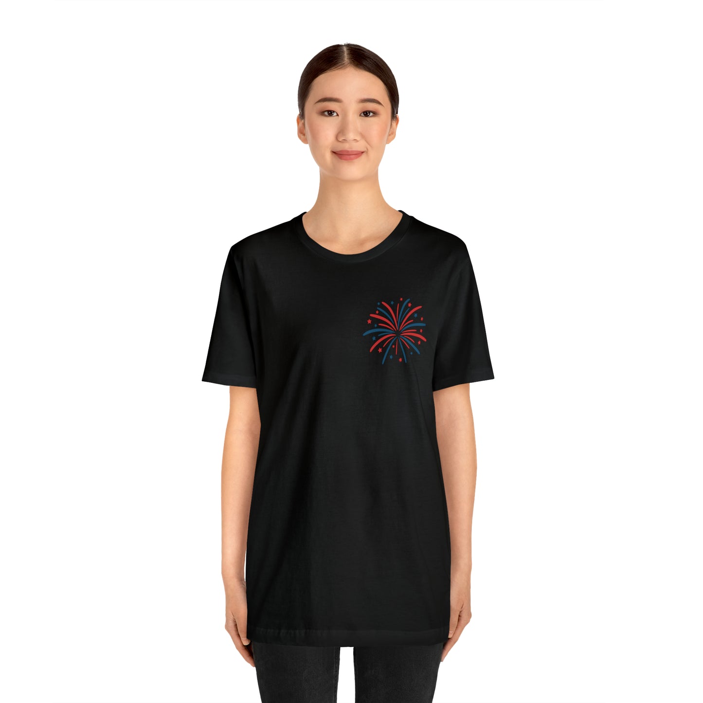 "Land of the Free Because of the Brave" Unisex Jersey Short Sleeve Tee (Front and Back Design)