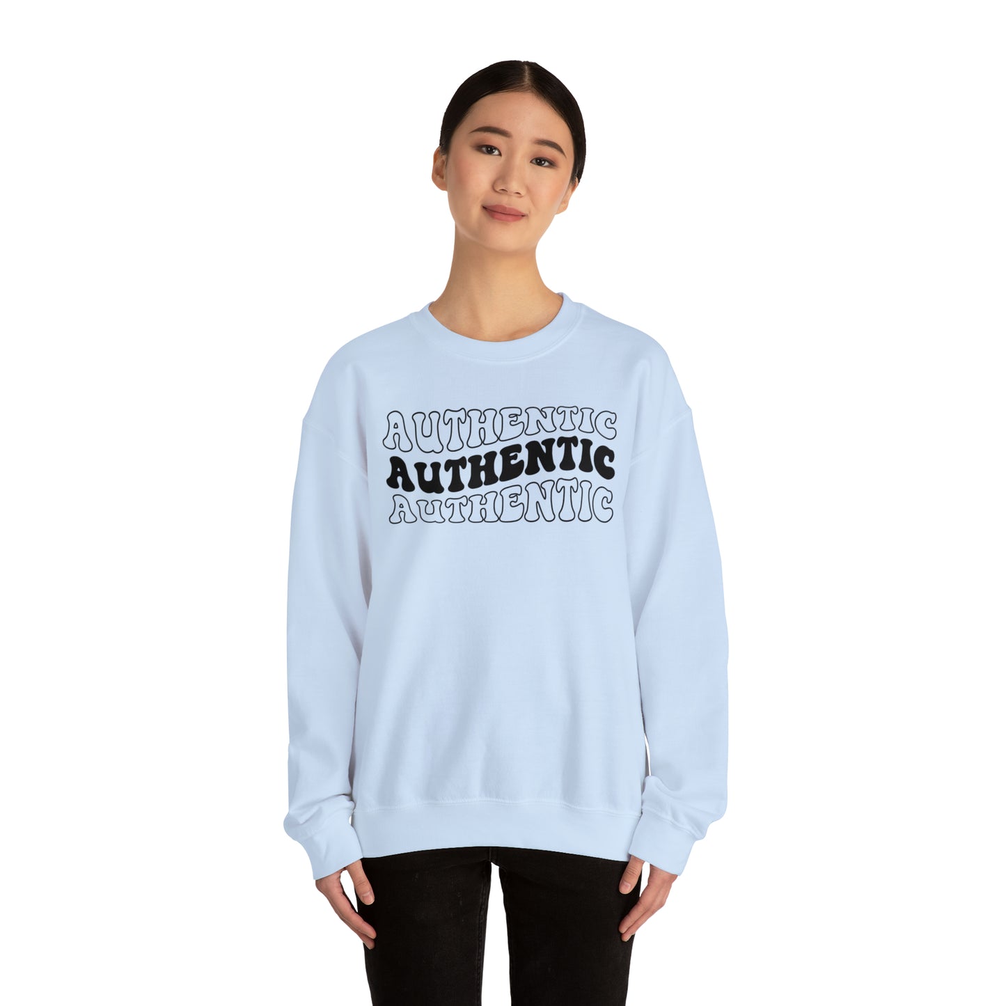 "Authentic" Black Logo Unisex Heavy Blend™ Crewneck Sweatshirt