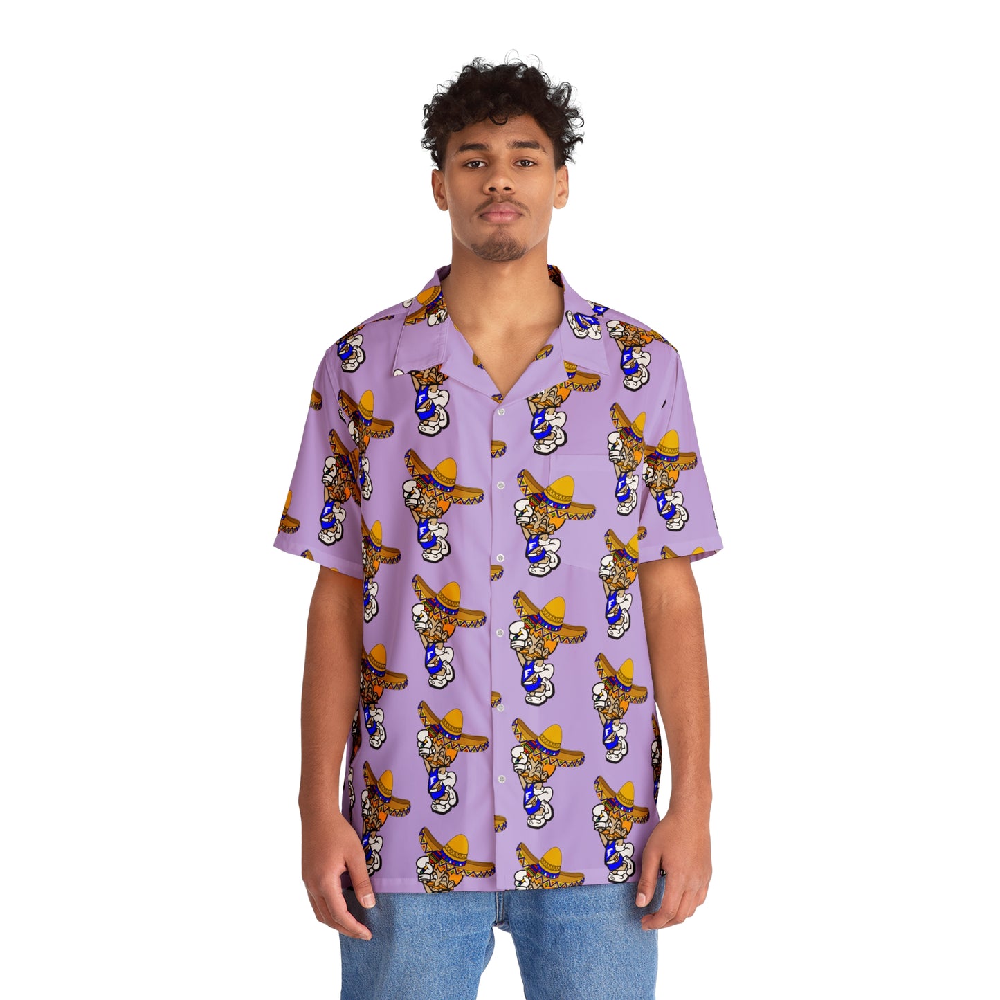 Freeburg Sombrero Midget Men's Hawaiian Shirt - Lavender