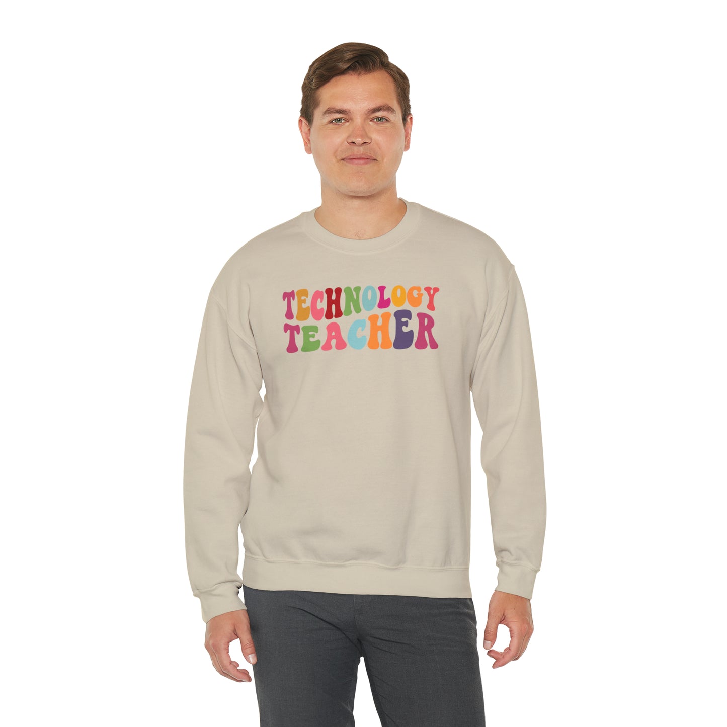 Multi-Colored Technology Teacher Lined Heavyweight Crewneck Sweatshirt