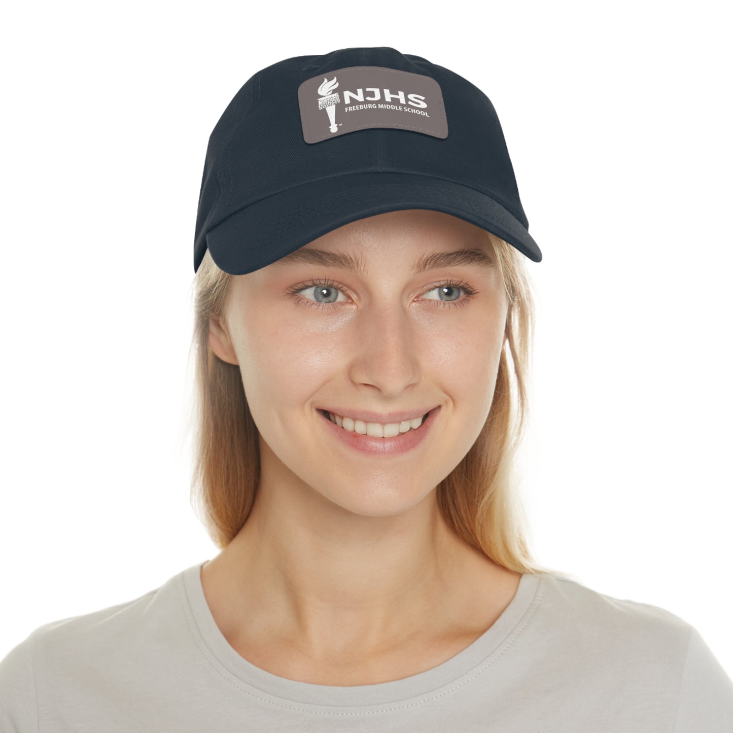 Freeburg Middle School White Torch Hat with Leather Patch