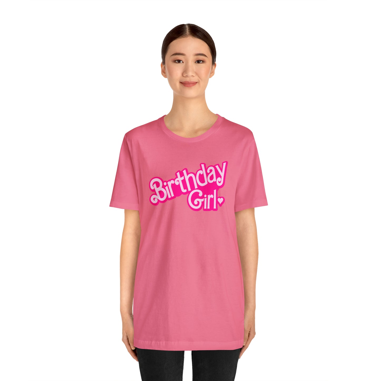 Birthday Girl Hot Pink Barbie Print T-Shirt -