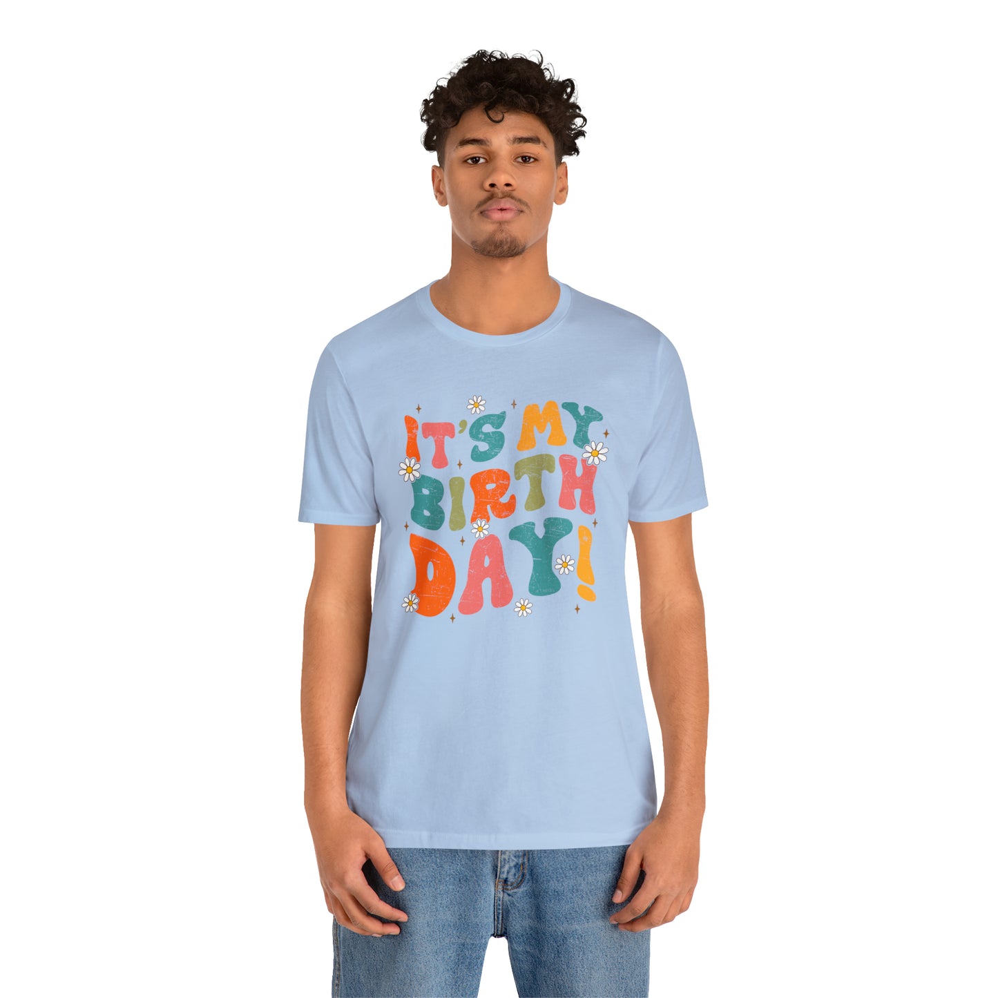 Distressed It's My Birthday Colorful Daisy T-Shirt