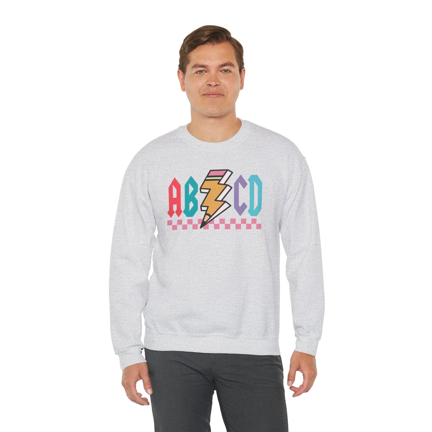 Vintage ABCD Rock and Roll Teacher Heavy Blend™ Crewneck Sweatshirt