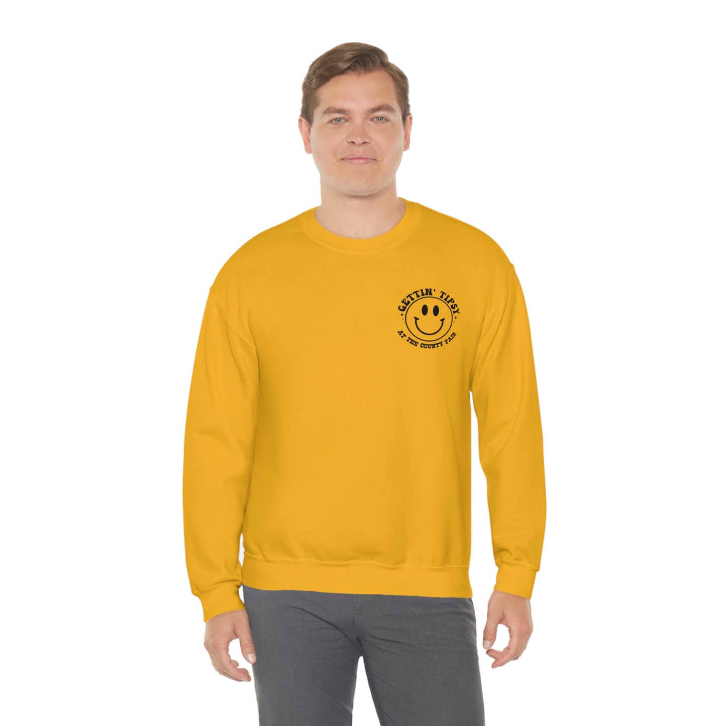 "Gettin' Tipsy at the County Fair" (Front & Back Design) - Unisex Heavy Blend™ Crewneck Sweatshirt