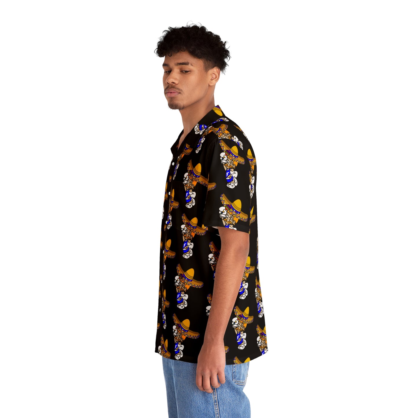 Freeburg Sombrero Midget Men's Hawaiian Shirt - Black