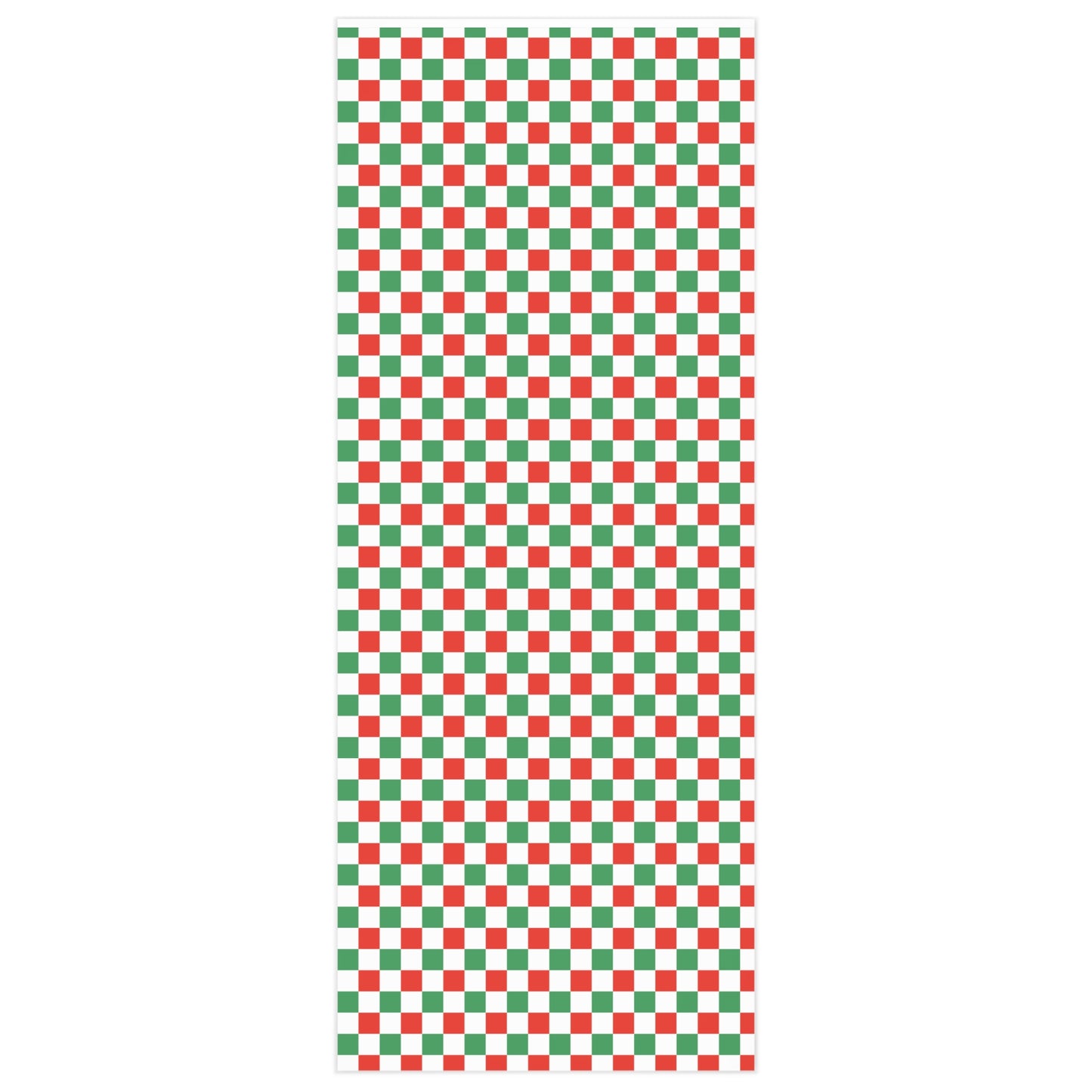 Red Green White Christmas Checkerboard Wrapping Paper
