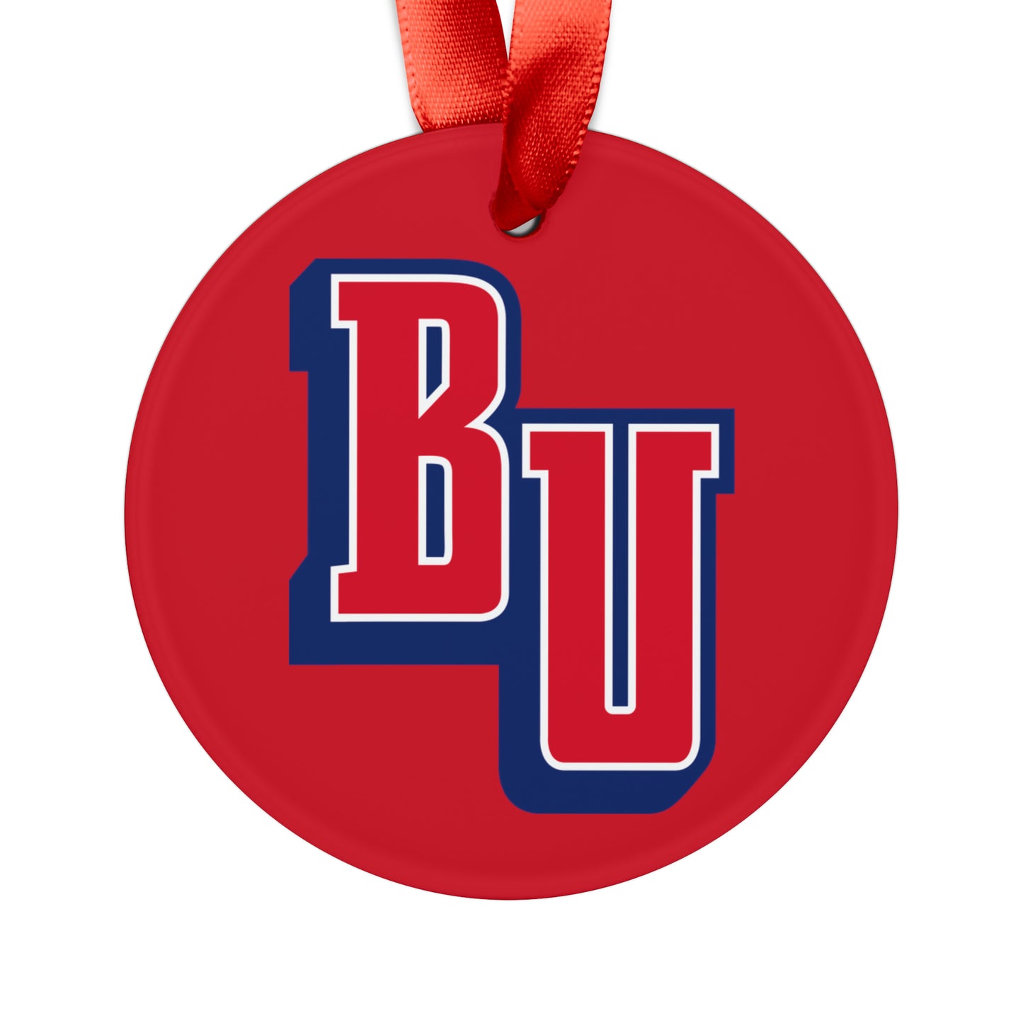 BU Belmont University Logo Ornament with Ribbon