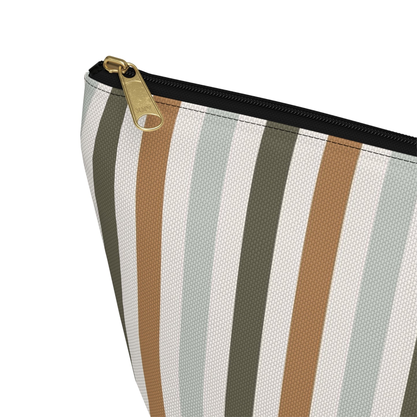 Fall Retro Brown Striped Print Design  Accessory Pouch w T-bottom