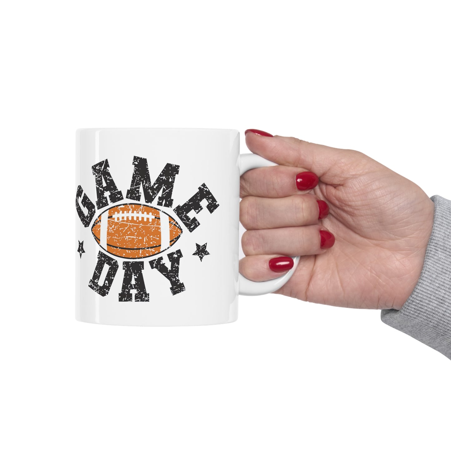 Game Day Football Ceramic Mug 11oz - White