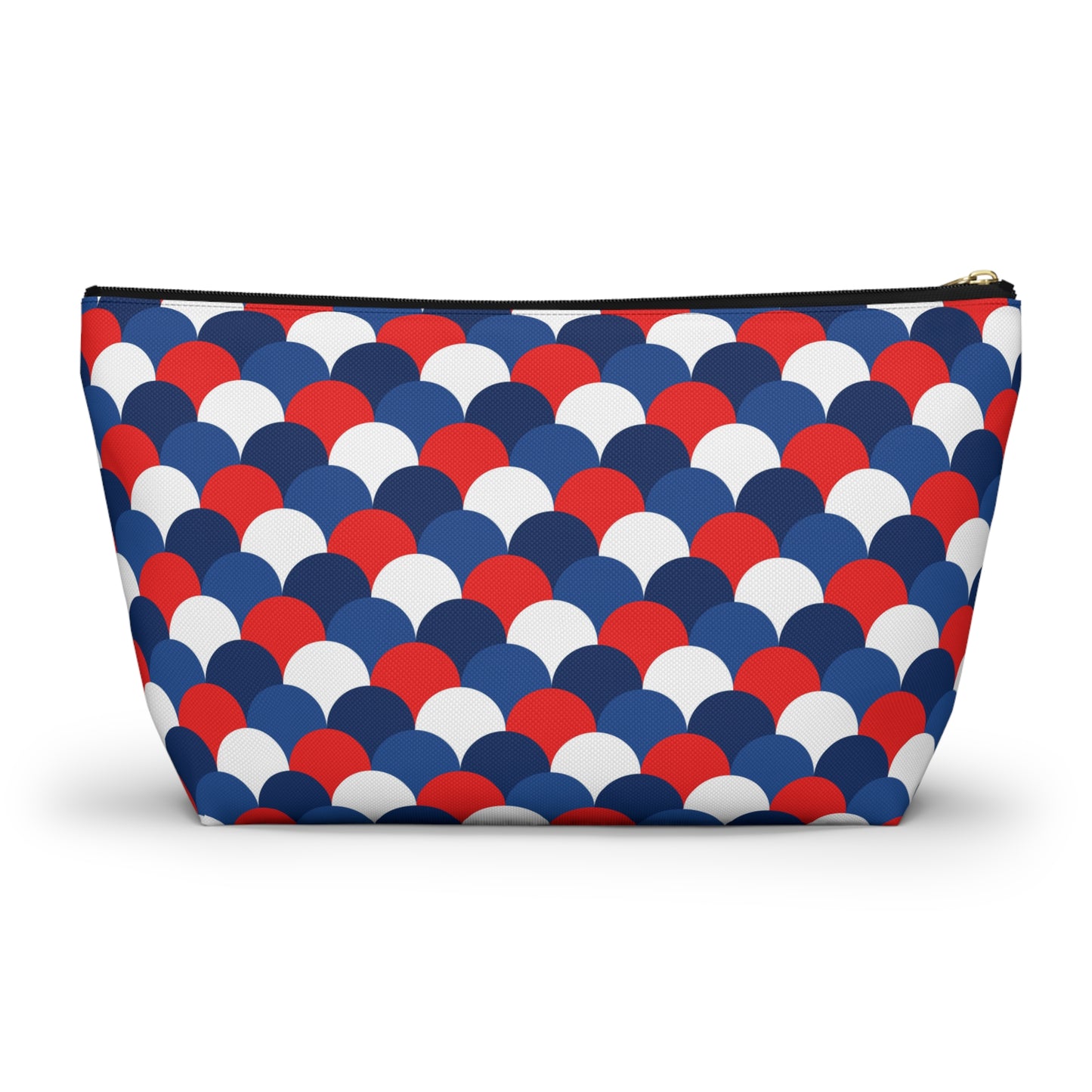 USA America 4th of July Mermaid Scale Red, White and Blue Print Design Accessory Pouch w T-bottom