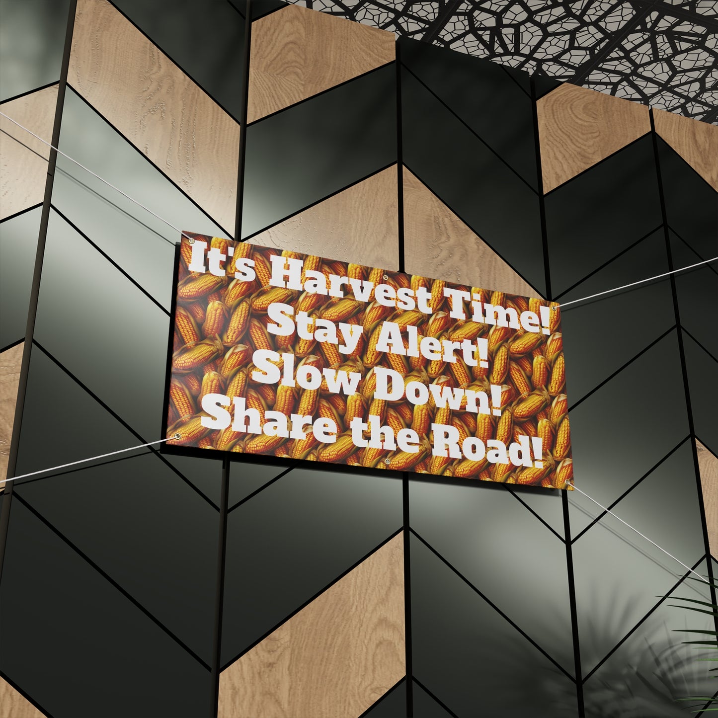 It's Harvest Time- Stay Alert- Slow Down- Share the Road Farming Matte Banner