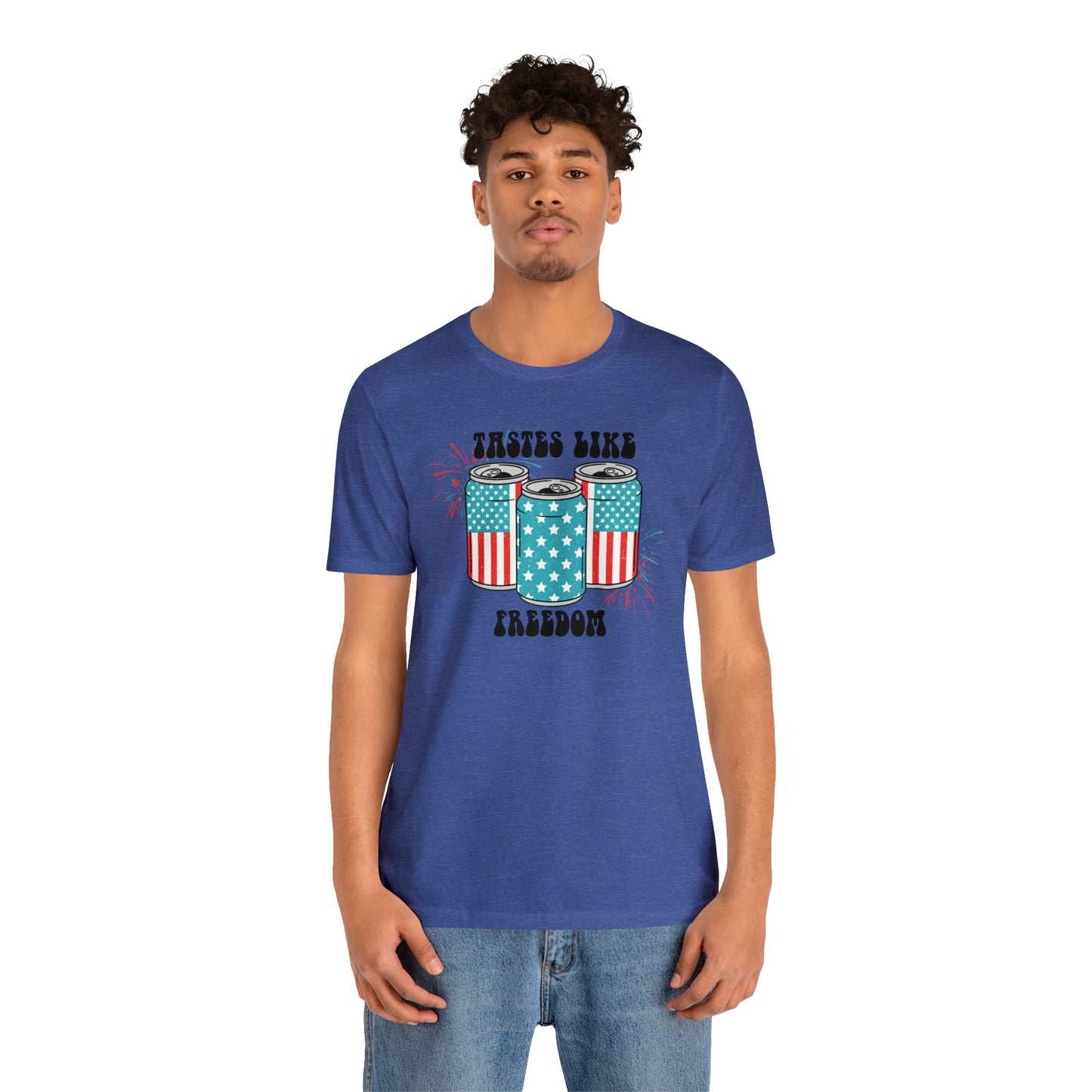 American USA Tastes Like Freedom Beverage Can Unisex Jersey Short Sleeve Tee