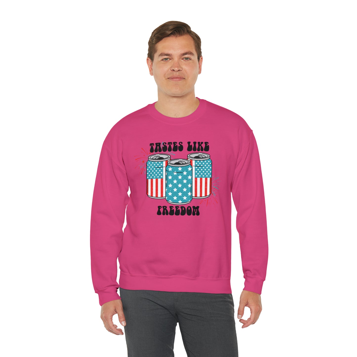 USA America Tastes Like Freedom Party Can Heavy Blend™ Crewneck Sweatshirt