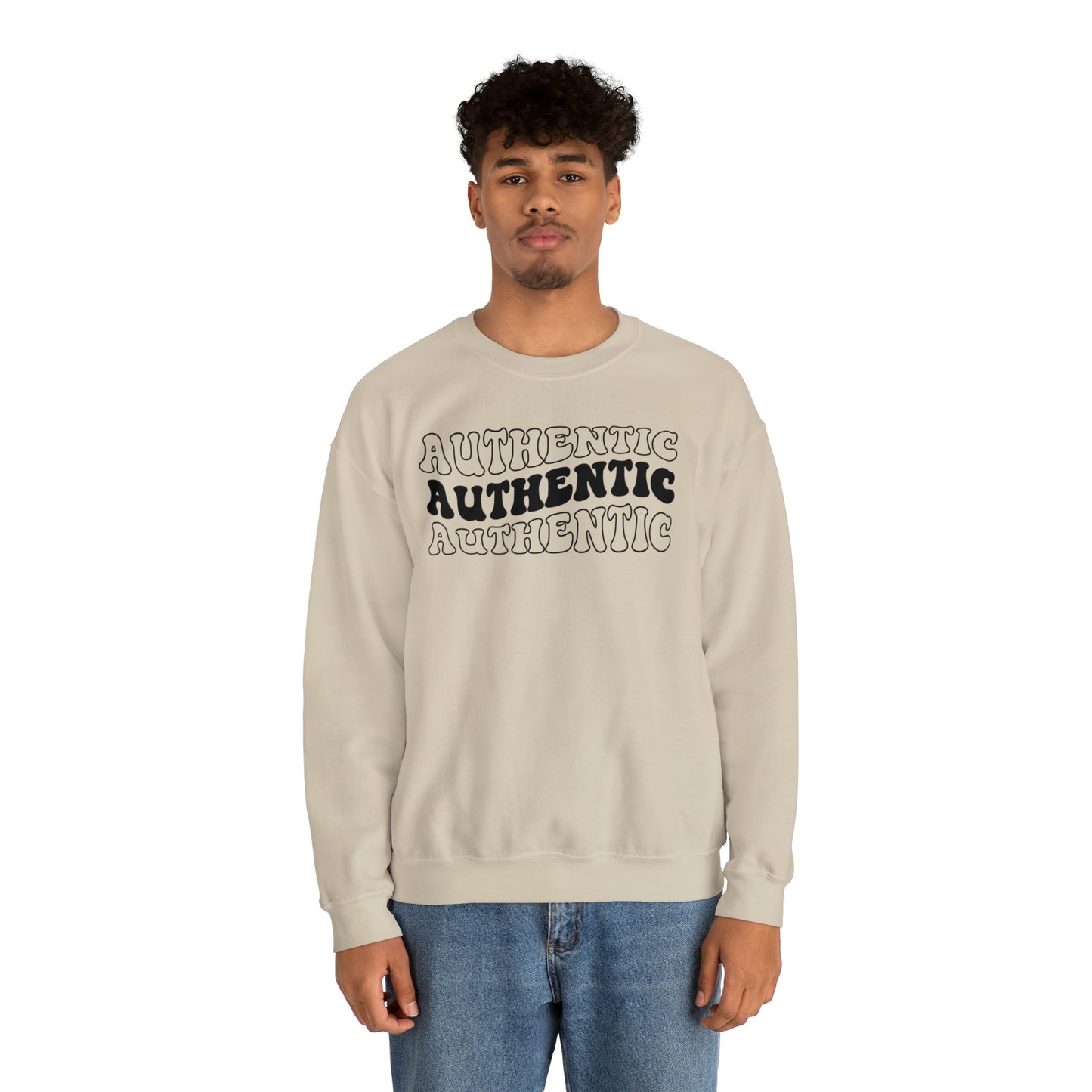 "Authentic" Black Logo Unisex Heavy Blend™ Crewneck Sweatshirt