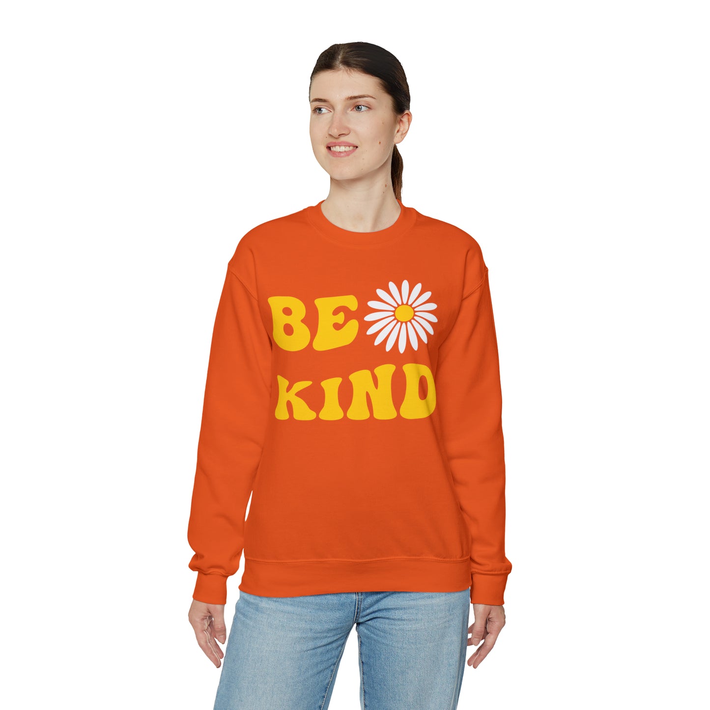 Be Kind Yellow Sunflower Unisex Heavy Blend™ Crewneck Sweatshirt