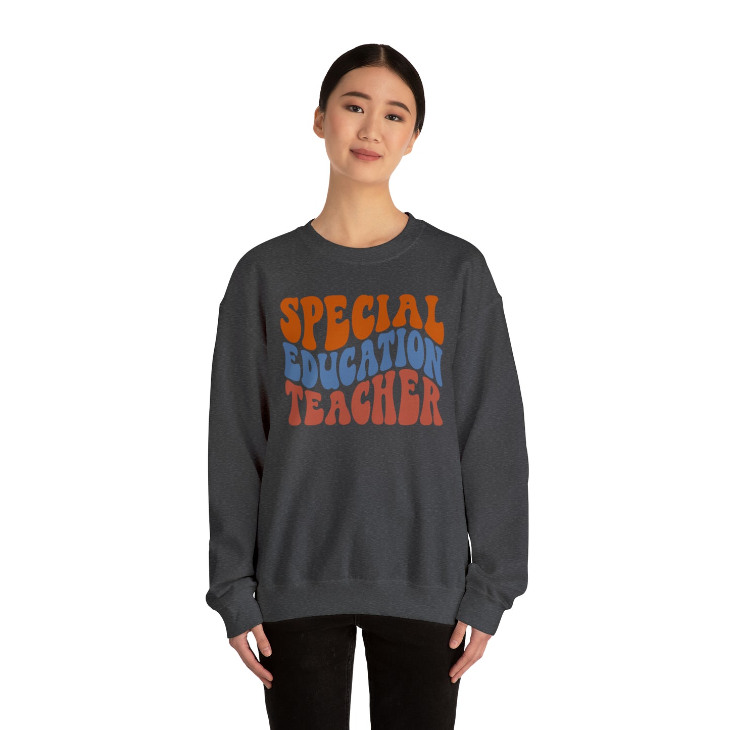 Retro Warm Colored Special Education Teacher Unisex Heavy Blend™ Crewneck Sweatshirt
