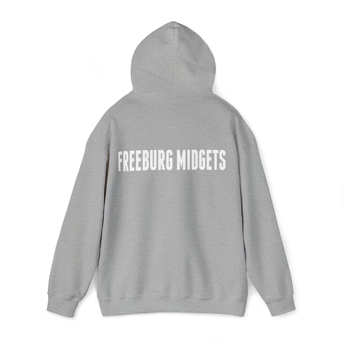 Front to Back Design - Varsity F Vertical Freeburg Midgets Logo Hooded Sweatshirt
