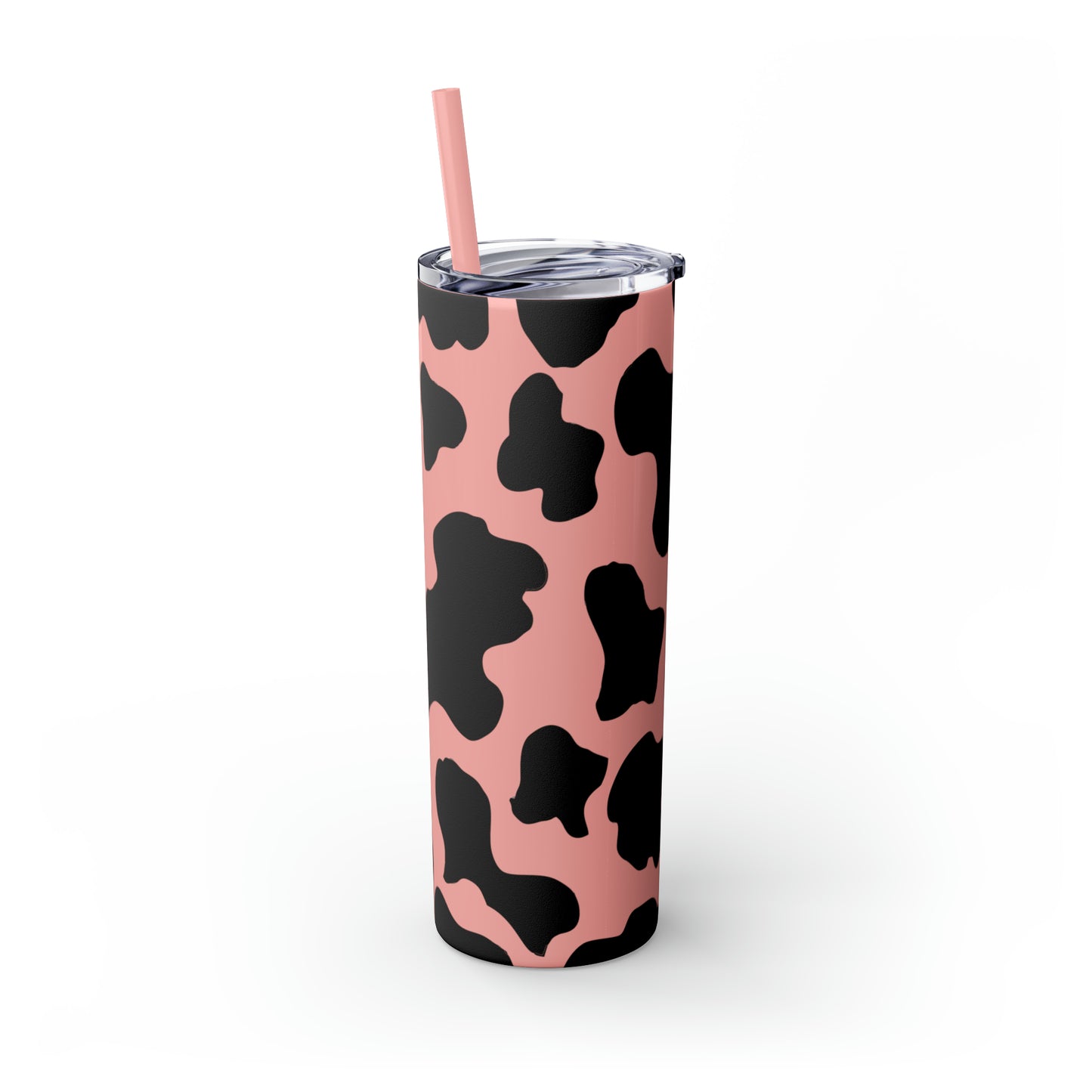 Country Cow Print Skinny Tumbler with Straw, 20oz