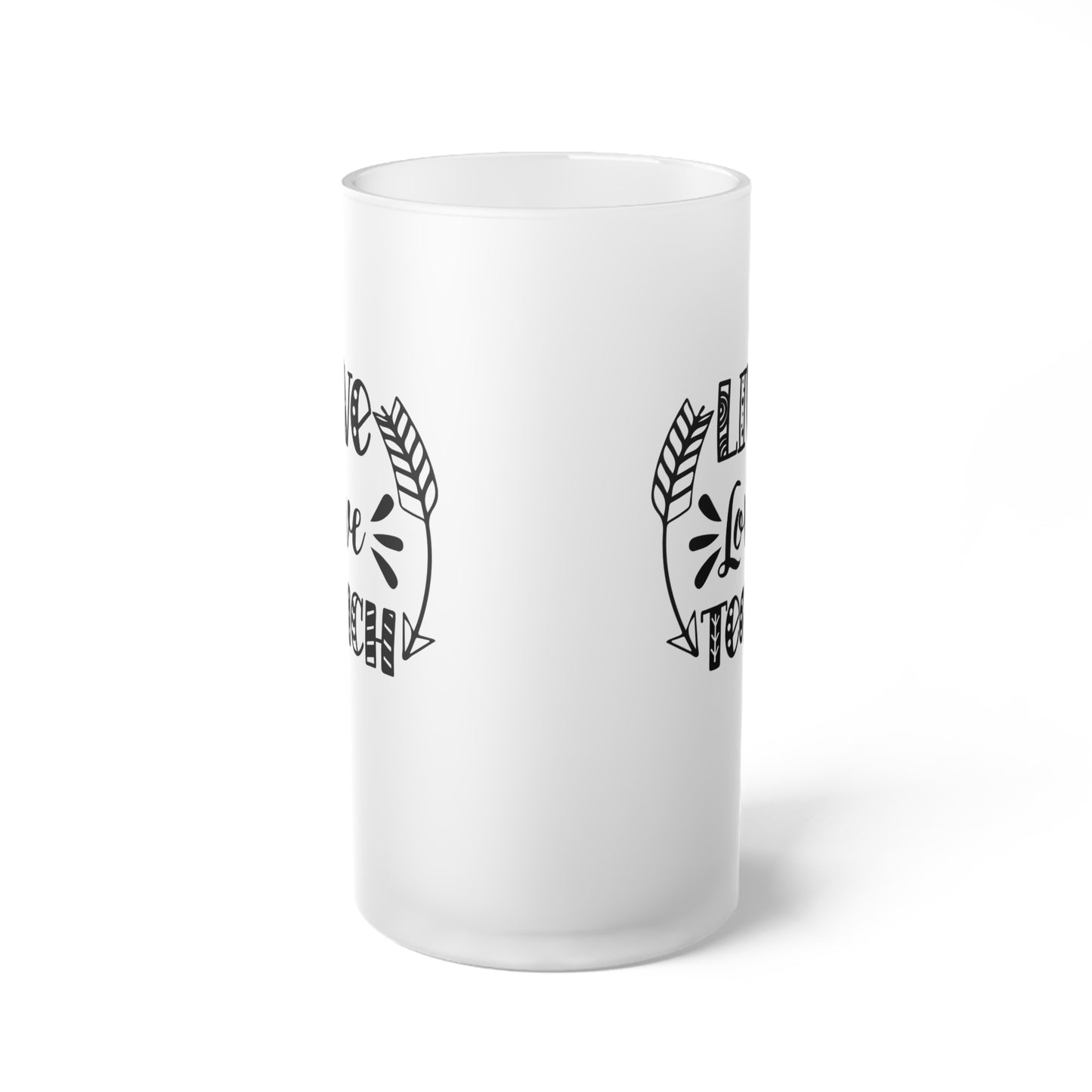 Live Love Teach Frosted Glass Beer Mug