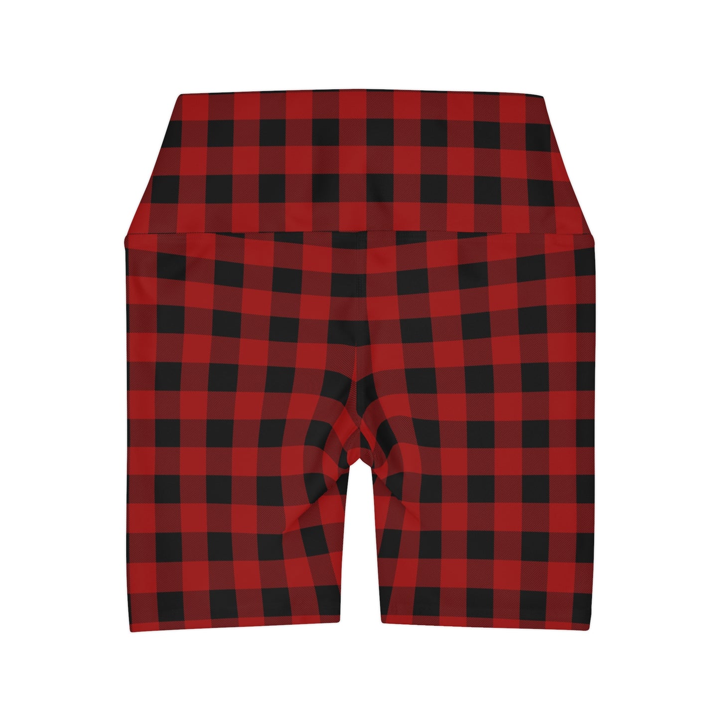 Red and Black Buffalo Print Yoga Shorts