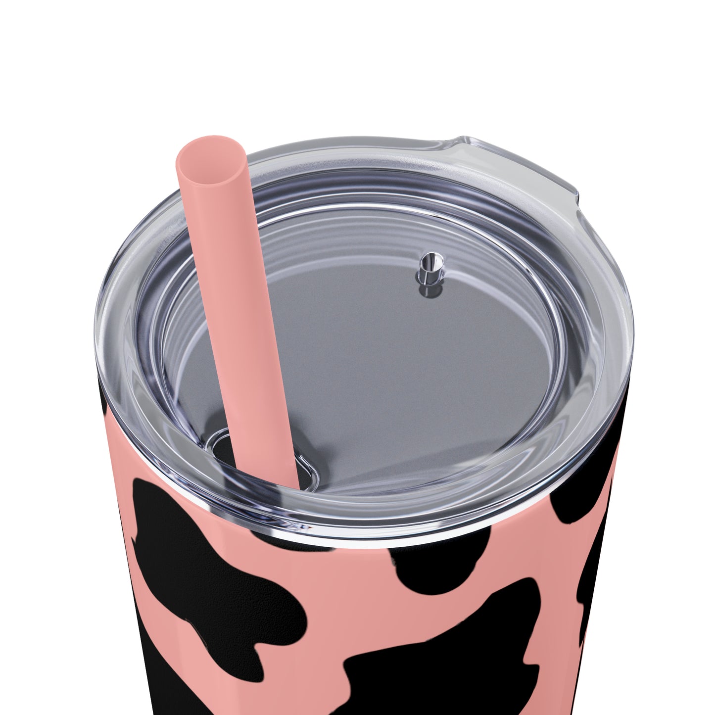 Country Cow Print Skinny Tumbler with Straw, 20oz