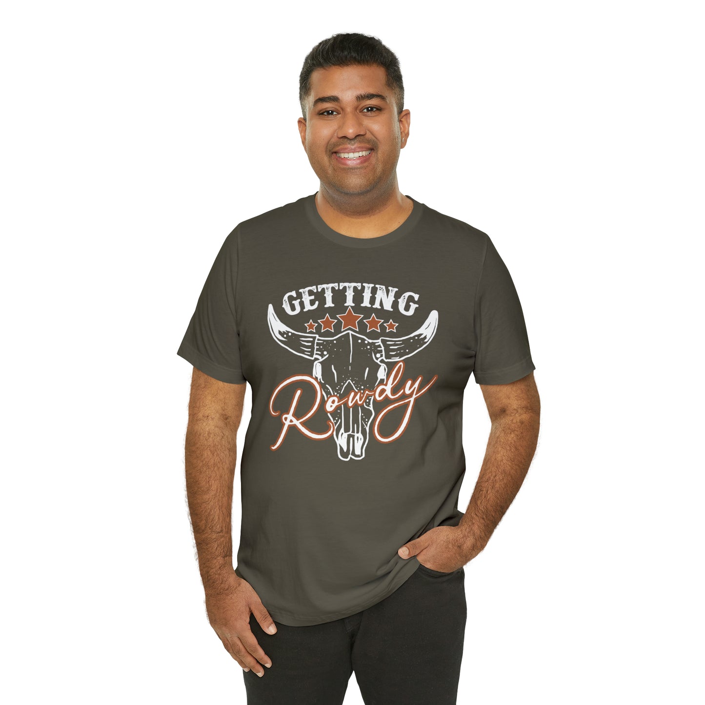 Vintage Getting Rowdy Party/ Bridesmaid/ Groomsman T-Shirt - White Ink