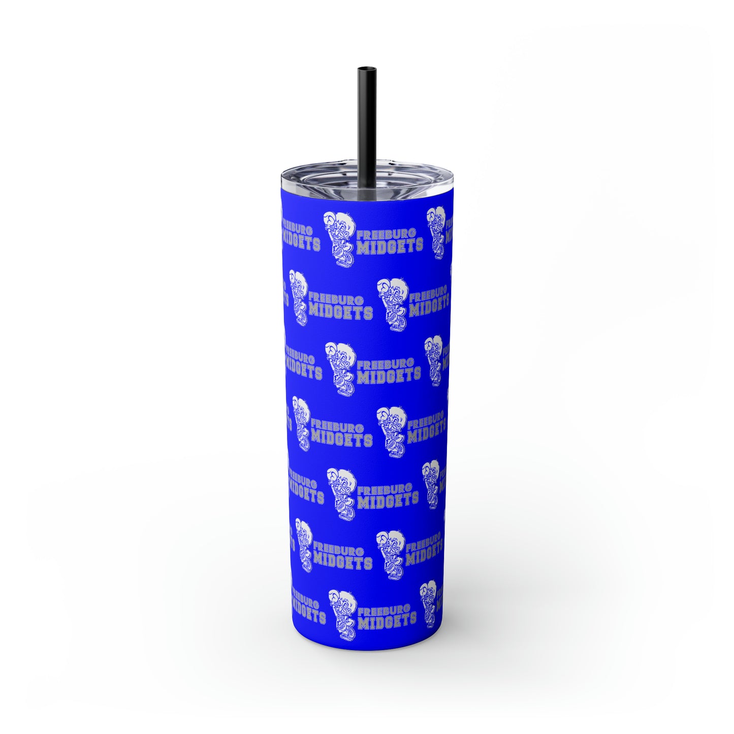 Royal Freeburg Midgets Skinny Tumbler with Pick your Color Straw, 20oz