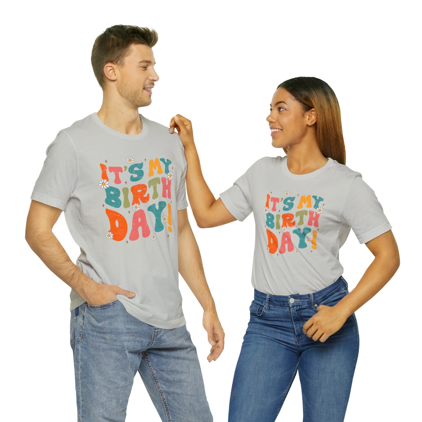 Distressed It's My Birthday Colorful Daisy T-Shirt