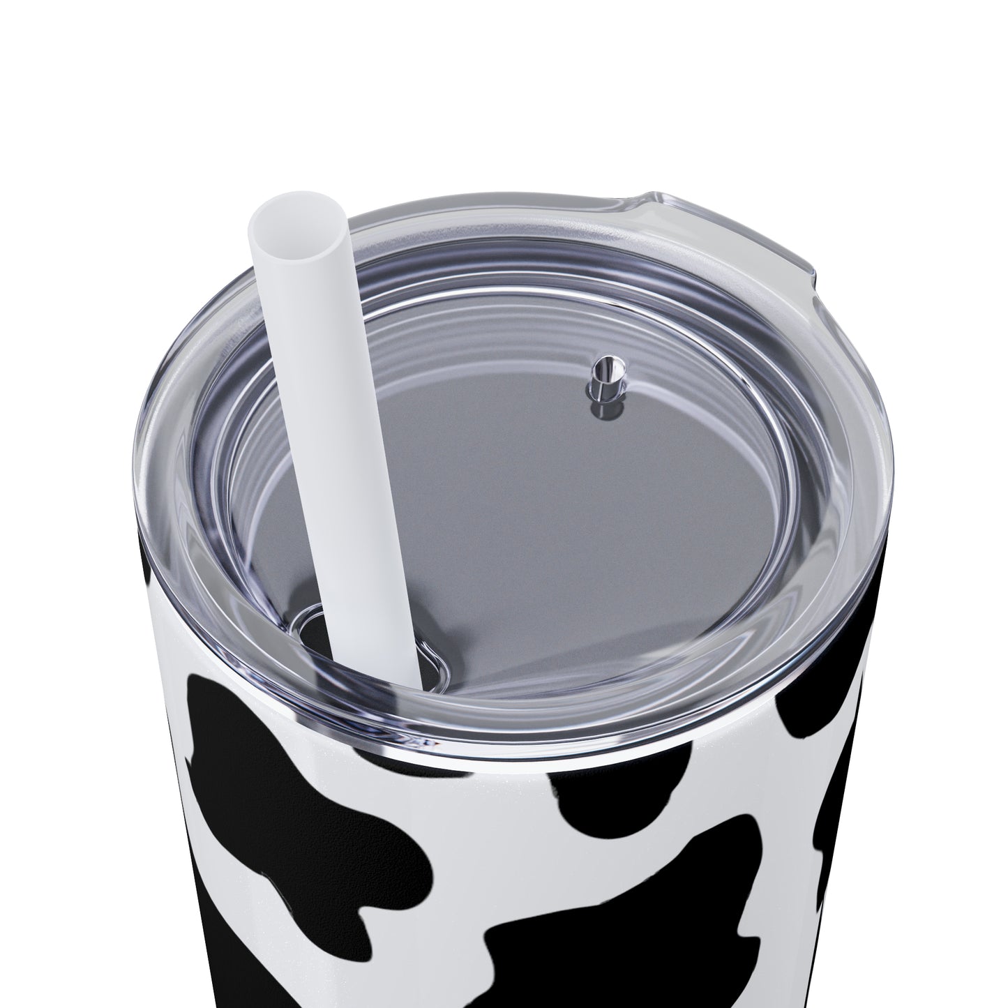 Country Cow Print Skinny Tumbler with Straw, 20oz