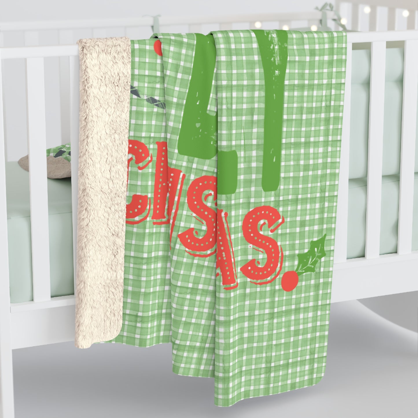 Holly Dolly Christmas Sherpa Fleece Blanket