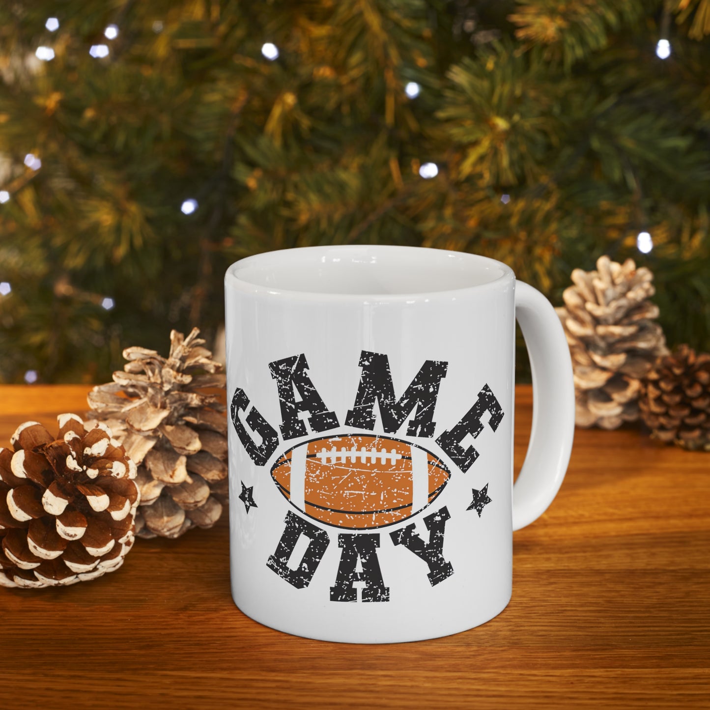 Game Day Football Ceramic Mug 11oz - White