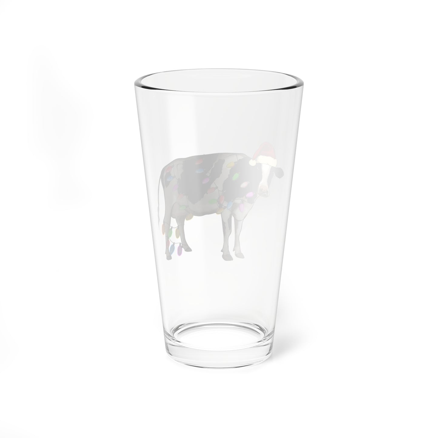 Santa Christmas Cow Mixing Glass, 16oz