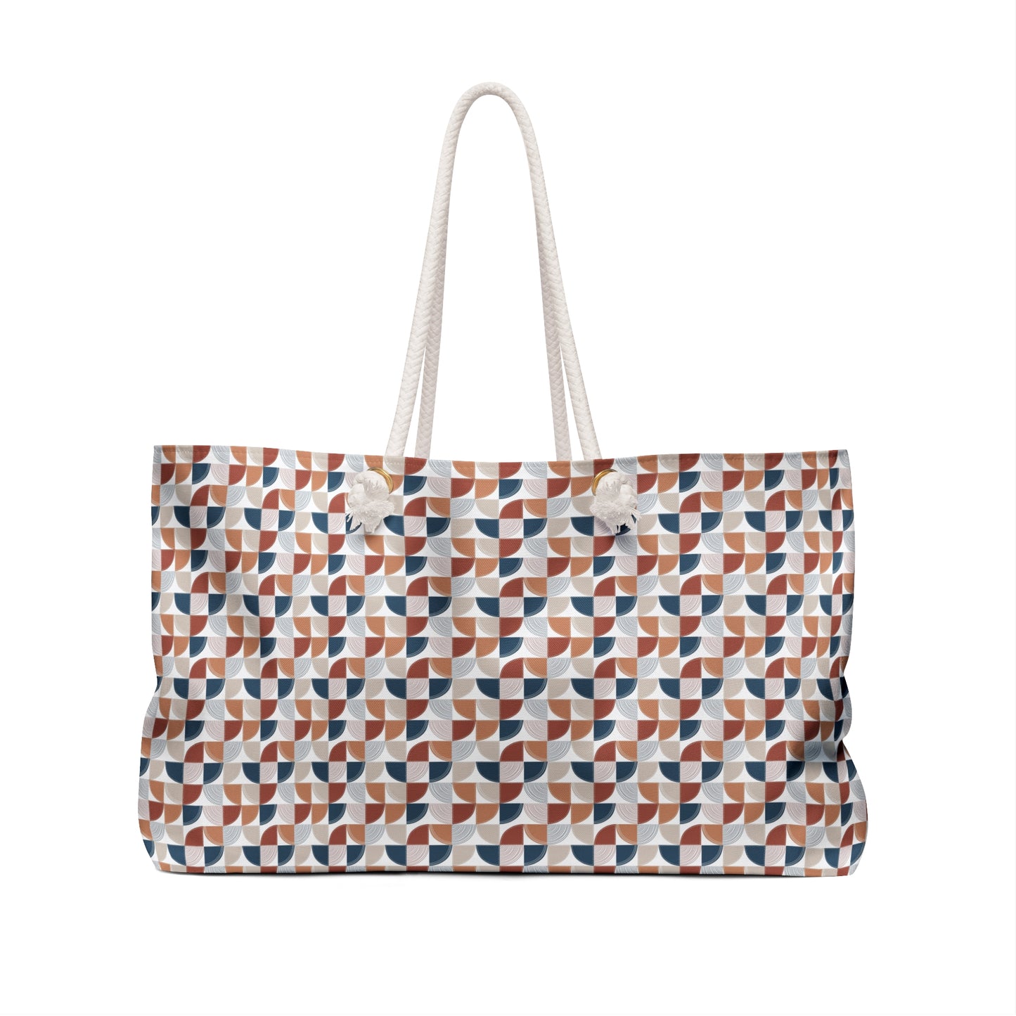 Rust and Blue Quarter Design Floral Weekender Bag