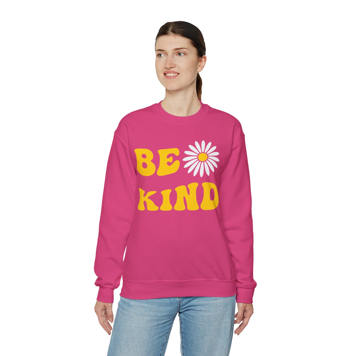 Be Kind Yellow Sunflower Unisex Heavy Blend™ Crewneck Sweatshirt