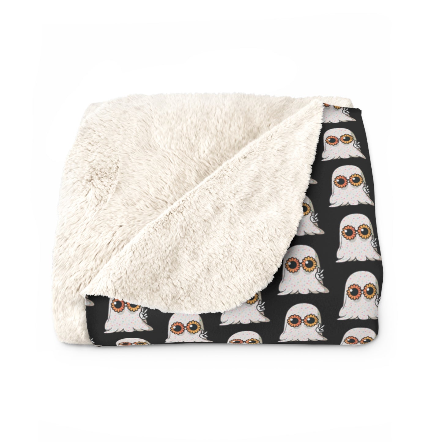 Halloween/ Fall Sunglasses Ghost Design Sherpa Fleece Blanket