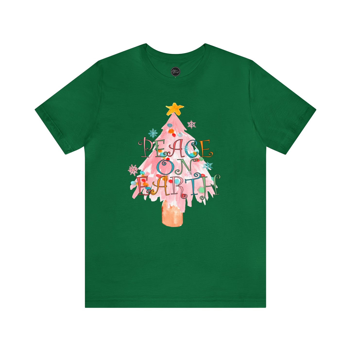 Peace on Earth Christmas/ Holiday Bella Jersey Short Sleeve Tee (Unisex)