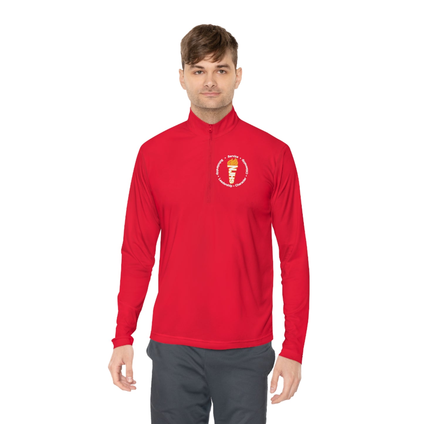 Freeburg Middle School NJHS Character Circular Torch Unisex Quarter-Zip Pullover