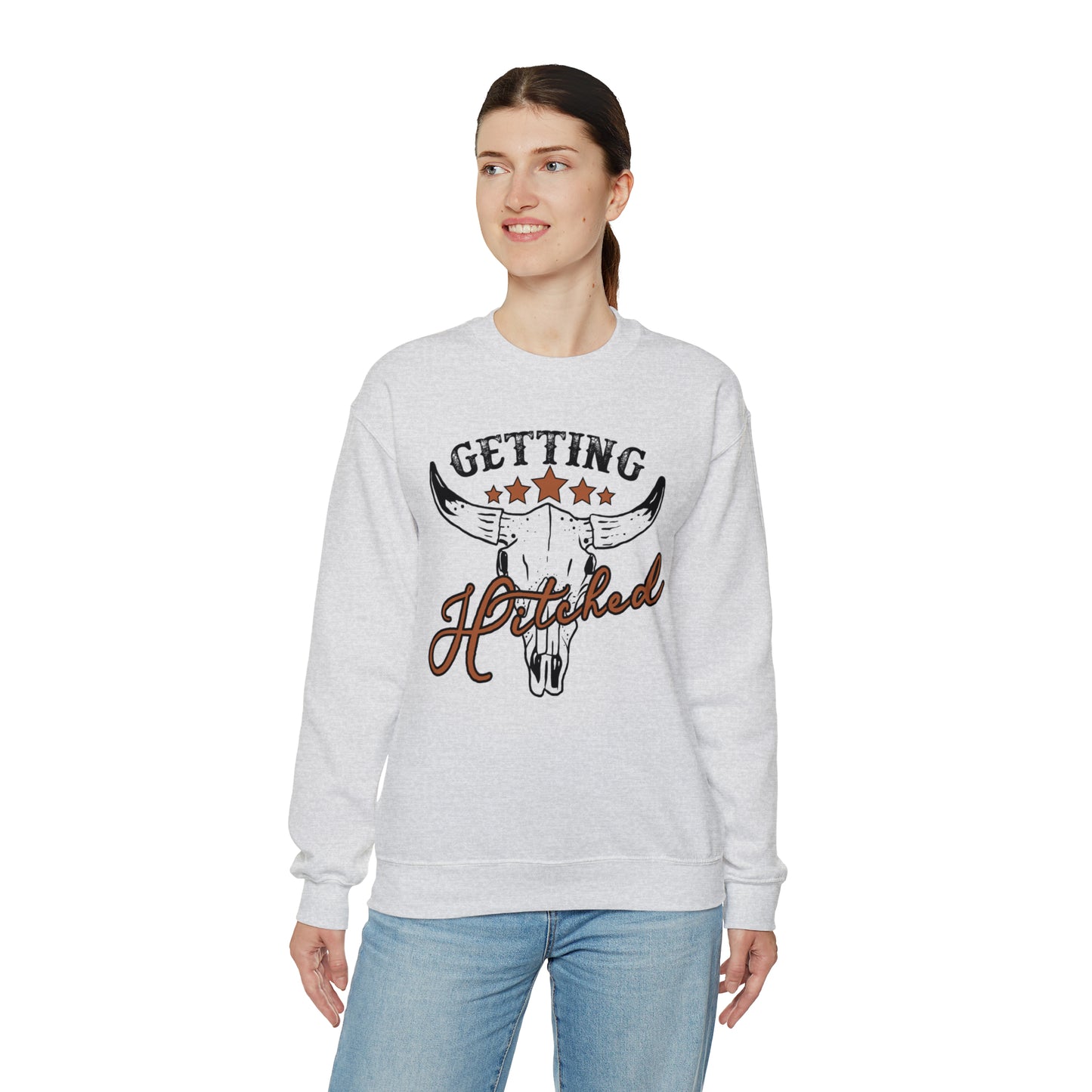 Vintage Getting Hitched Bride Unisex Heavy Blend™ Crewneck Sweatshirt