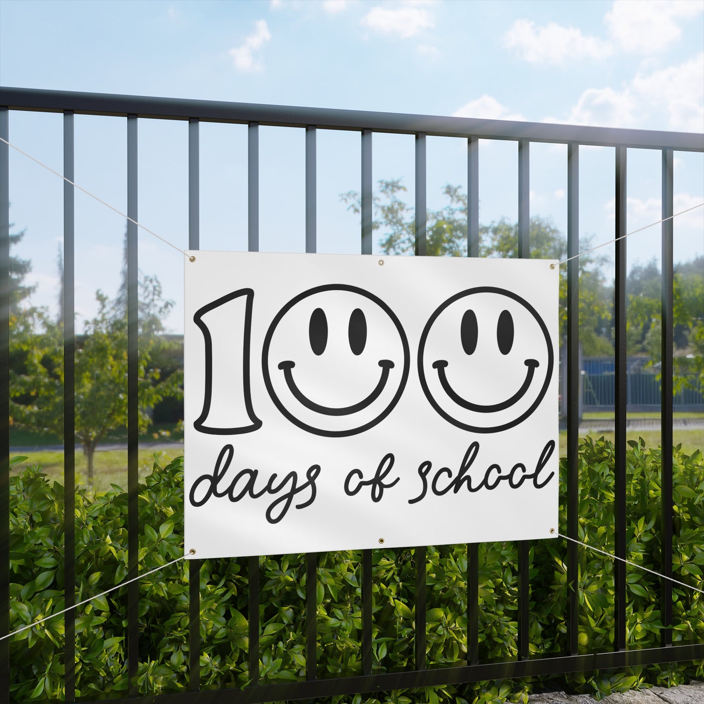 Be Creative 100 Days of School School Matte Banner - White