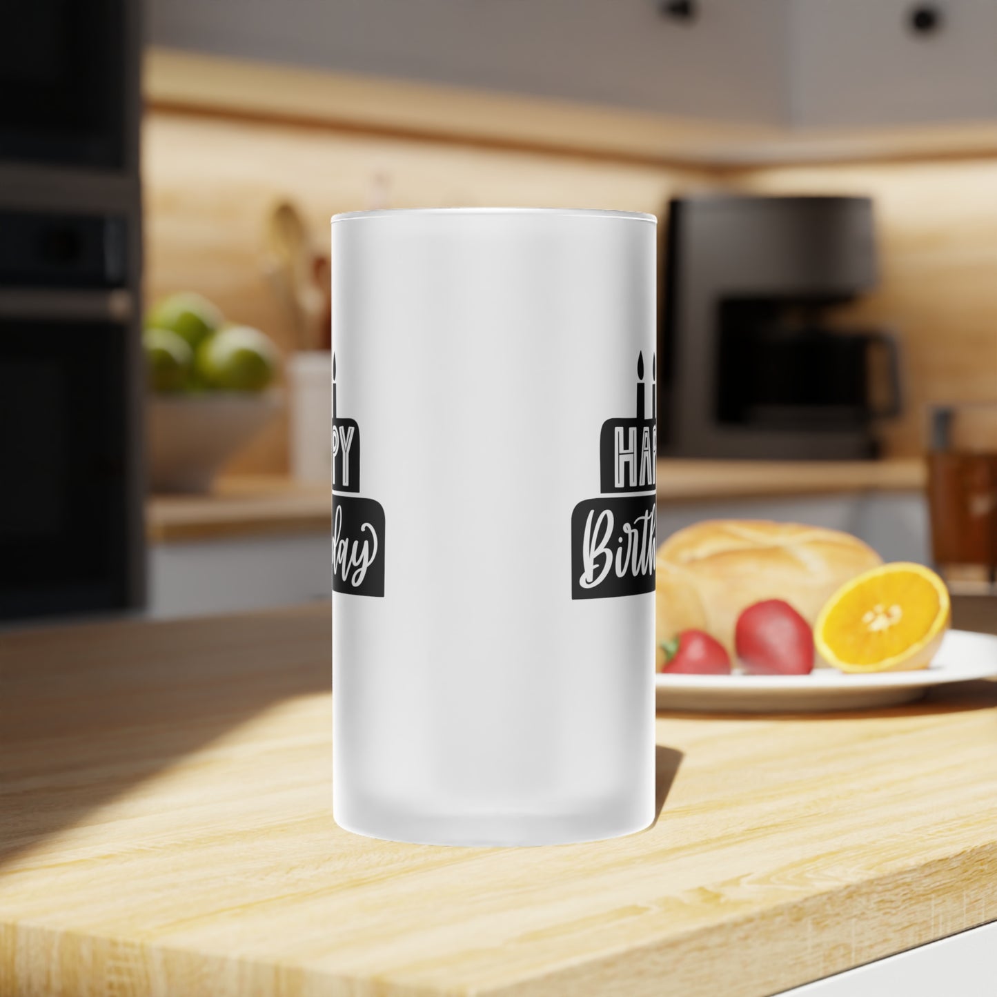 Happy Birthday Frosted Glass Beer Mug