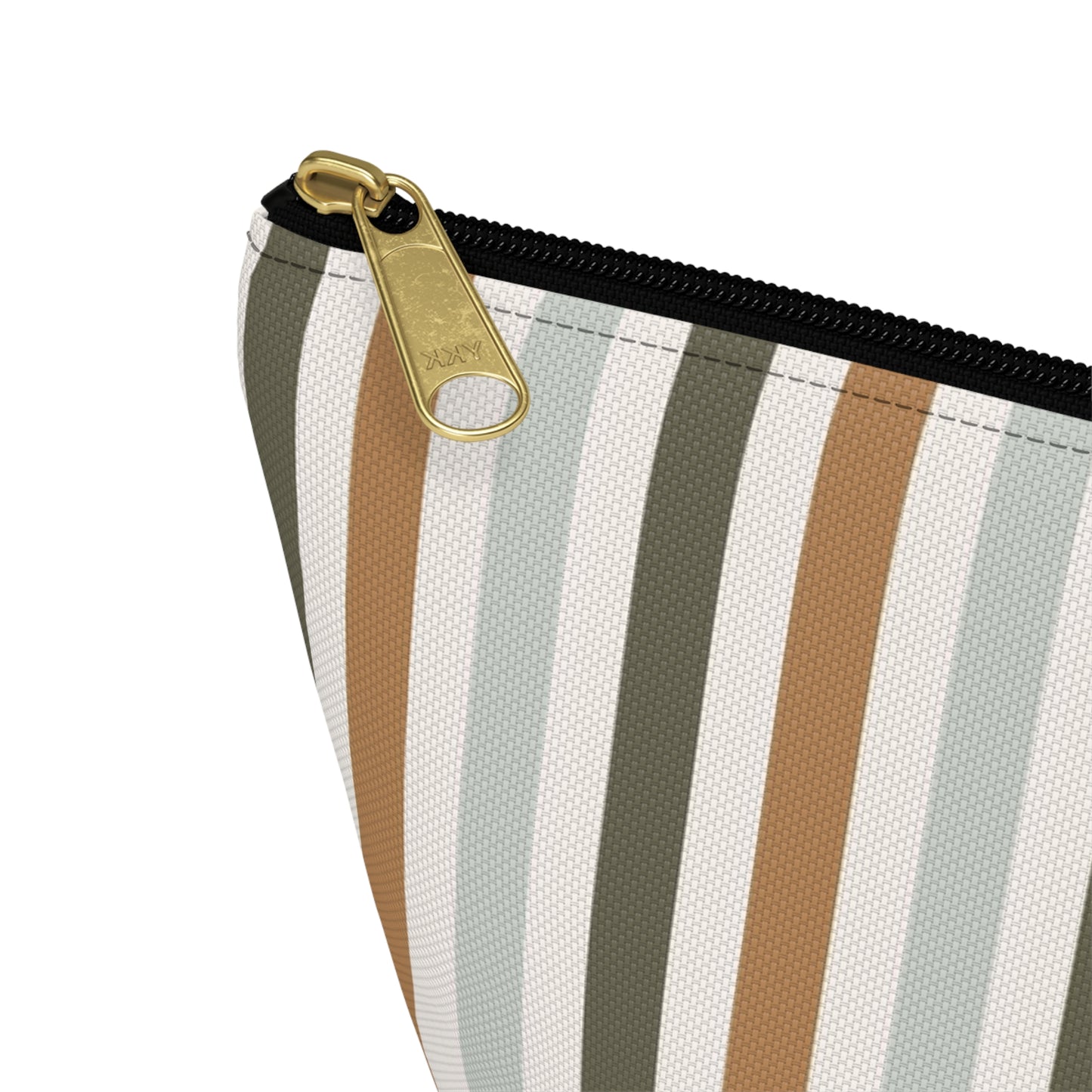 Fall Retro Brown Striped Print Design  Accessory Pouch w T-bottom