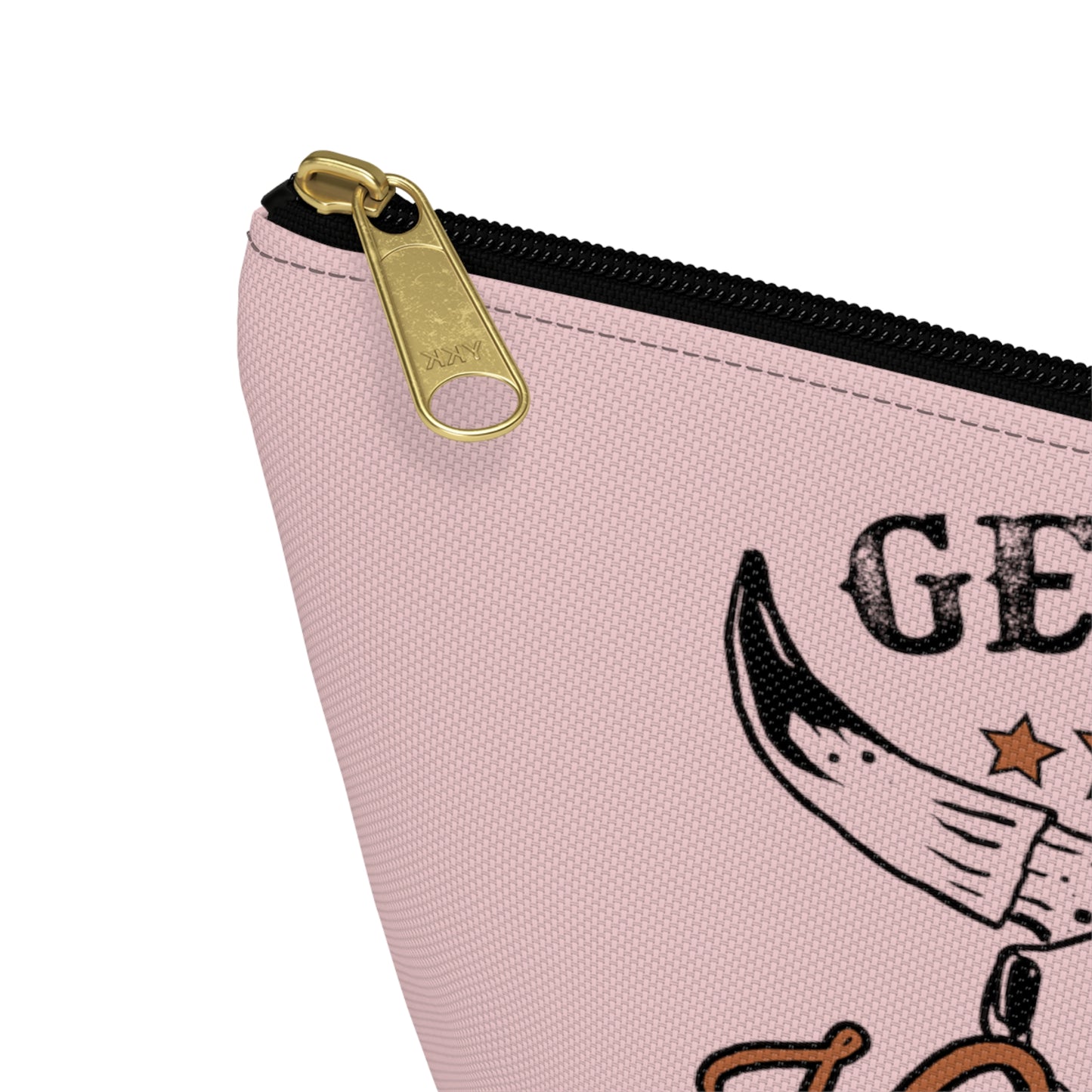 Rustic Country Light Pink Getting Hitched Print Design Accessory Pouch w T-bottom