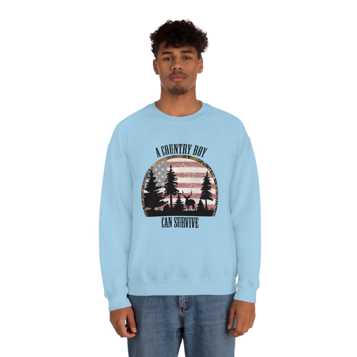 "A Country Boy Can Survive" - Unisex Heavy Blend™ Crewneck Sweatshirt