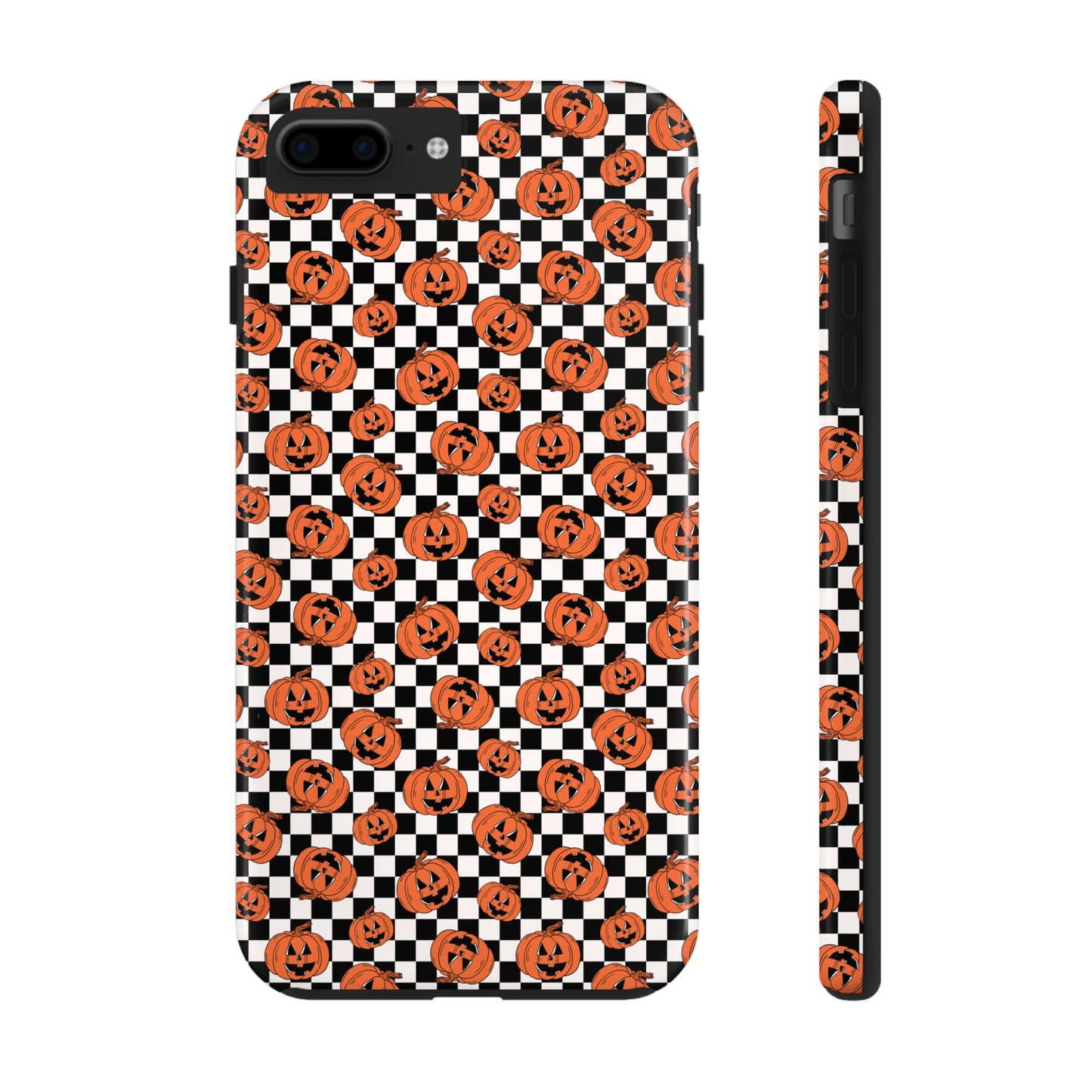 Pumpkin / Jack-O-Lantern Checkerboard Halloween/ Fall Patterned Tough Phone Cases